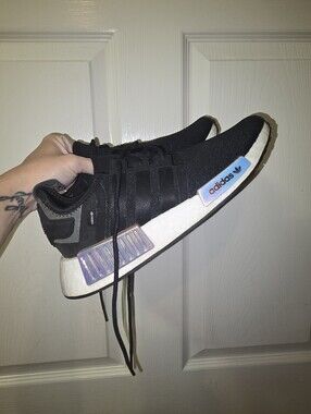adidas Womens Black Sneakers with Iridescent Accent Blocks